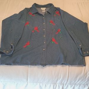 Quacker Factory Cardinal Denin Shirt